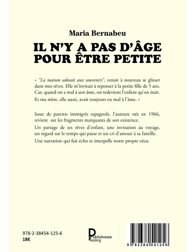Il n'y a pas d'âge pour être petite de Maria Bernabeu