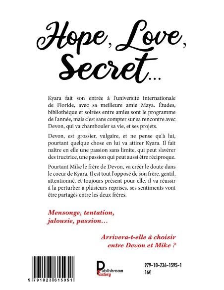 Hope, Love, Secret de Mathilde Foucré