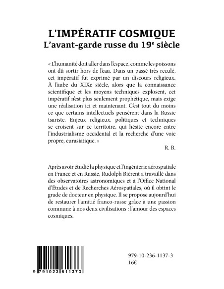 "L'impératif cosmique : Livre 1, l'avant-garde russe du 19é siècle" de Rudolph Biérent