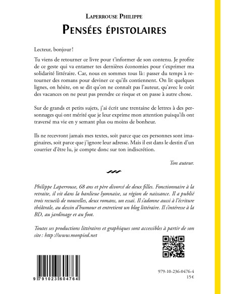 "Pensées épistolaires" de Philippe Laperrouse