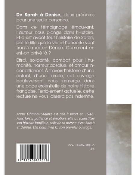 "De Sarah à Denise" par Annie Dhainaut-Mintz