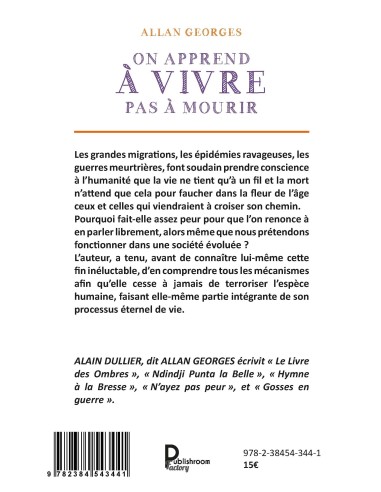 On apprend à vivre pas à mourir de Allan Georges