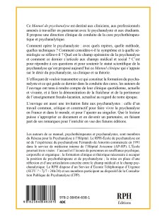 Manuel clinique de psychanalyse sous la direction de Fernando de Amorim 2