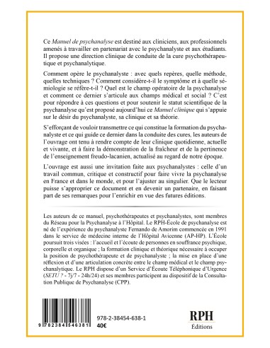 Manuel clinique de psychanalyse sous la direction de Fernando de Amorim
