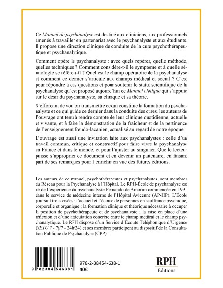 Manuel clinique de psychanalyse sous la direction de Fernando de Amorim