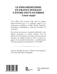 Le Philosémitisme en France pendant L'Entre-deux-Guerres (1919-1939)  de ELMALIH 2