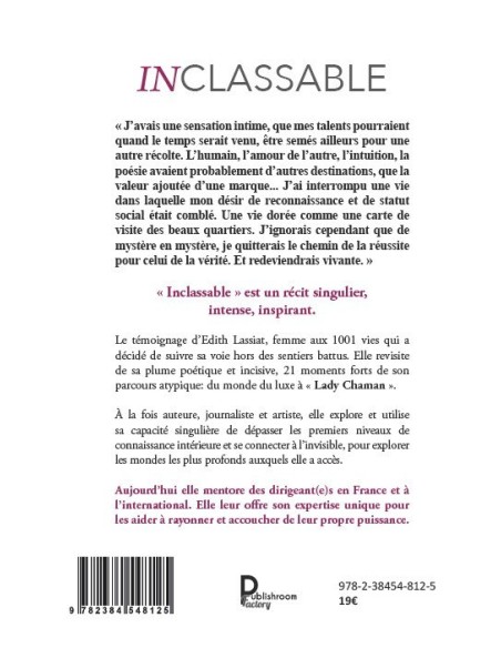 INCLASSABLE - Itinéraire d’une chamane contemporaine de EDITH LASSIAT