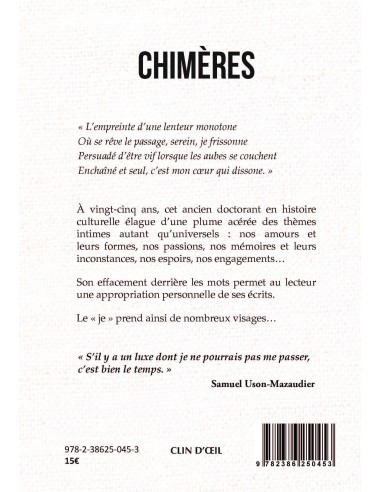 CHIMÈRES de Samuel USON-MAZAUDIER