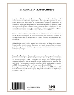 TYRANNIE INTRAPSYCHIQUE de  FERNANDO DE AMORIM 2