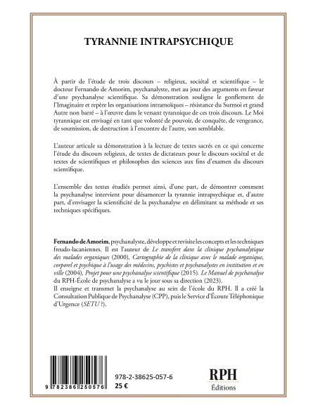 TYRANNIE INTRAPSYCHIQUE de  FERNANDO DE AMORIM