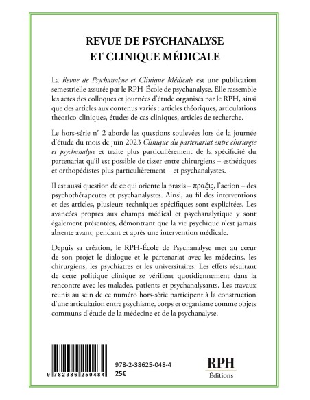 Revue de Psychanalyse et Clinique Médicale Hors-Série n° 2 de RPH Éditions