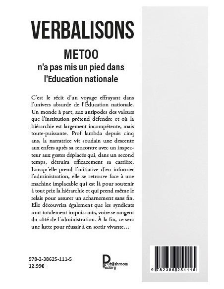 VERBALISONS.METOO n'a pas mis un pied dans l'Education nationale de ALVA ERIKSDOTTER