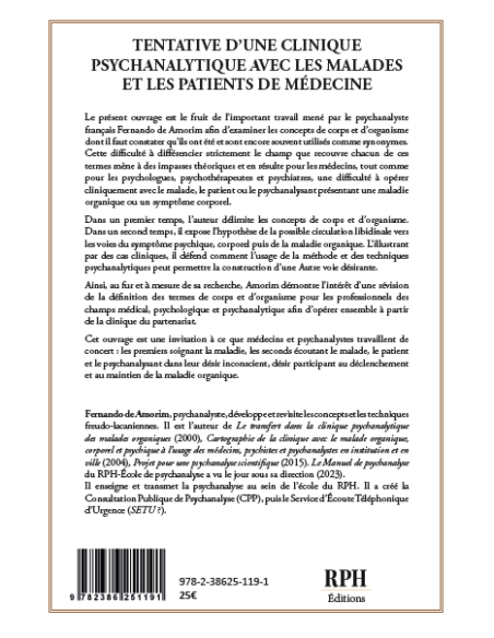 Tentative d'une clinique psychanalytique avec les malades et les patients de médecine  de  Fernando de Amorim