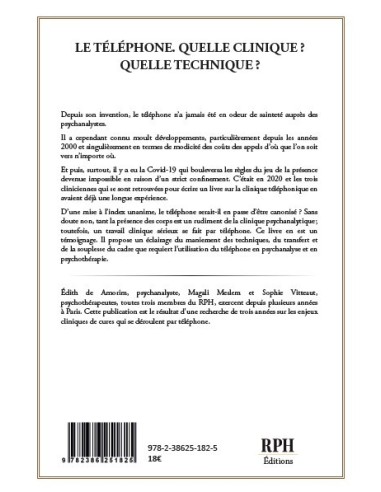 Le téléphone, quelle clinique ? Quelle technique ? de Édith de Amorim - Magali Meslem -Sophie Vitteaut
