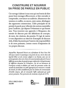 Construire et nourrir sa prise de parole en public de Raymond Décaris 2