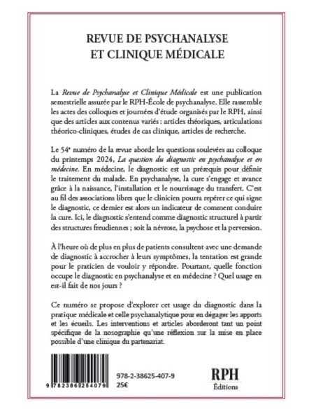 Revue de Psychanalyse et Clinique Médicale Revue n° 54