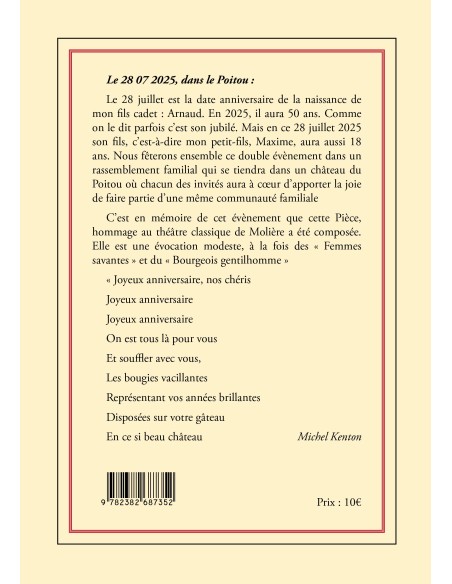 VIVE LA VIE : le Jubilé Pièce en 5 actes de MICHEL KENTON